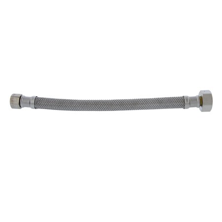 Jones Stephens 3/8in. Compression x 1/2in. FIP x 9in Braided Stainless Steel Faucet Connector S04200